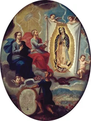 O Pai Eterno pintando a virgem de Guadalupe
